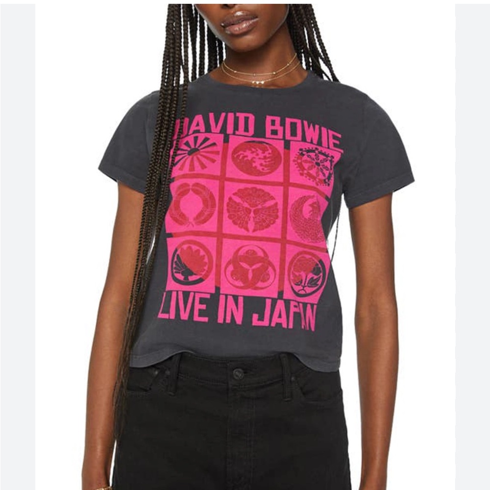 MOTHER Gray and Pink Graphic Tee